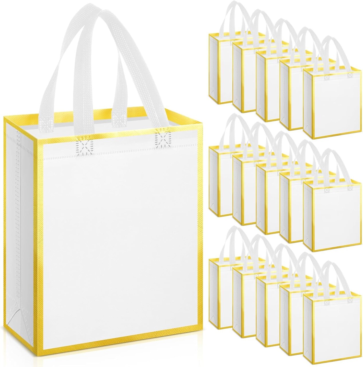 16 Pcs Reusable Gift Goodie Bags with Handles Non Woven Party Favor Shopping Tote Bags